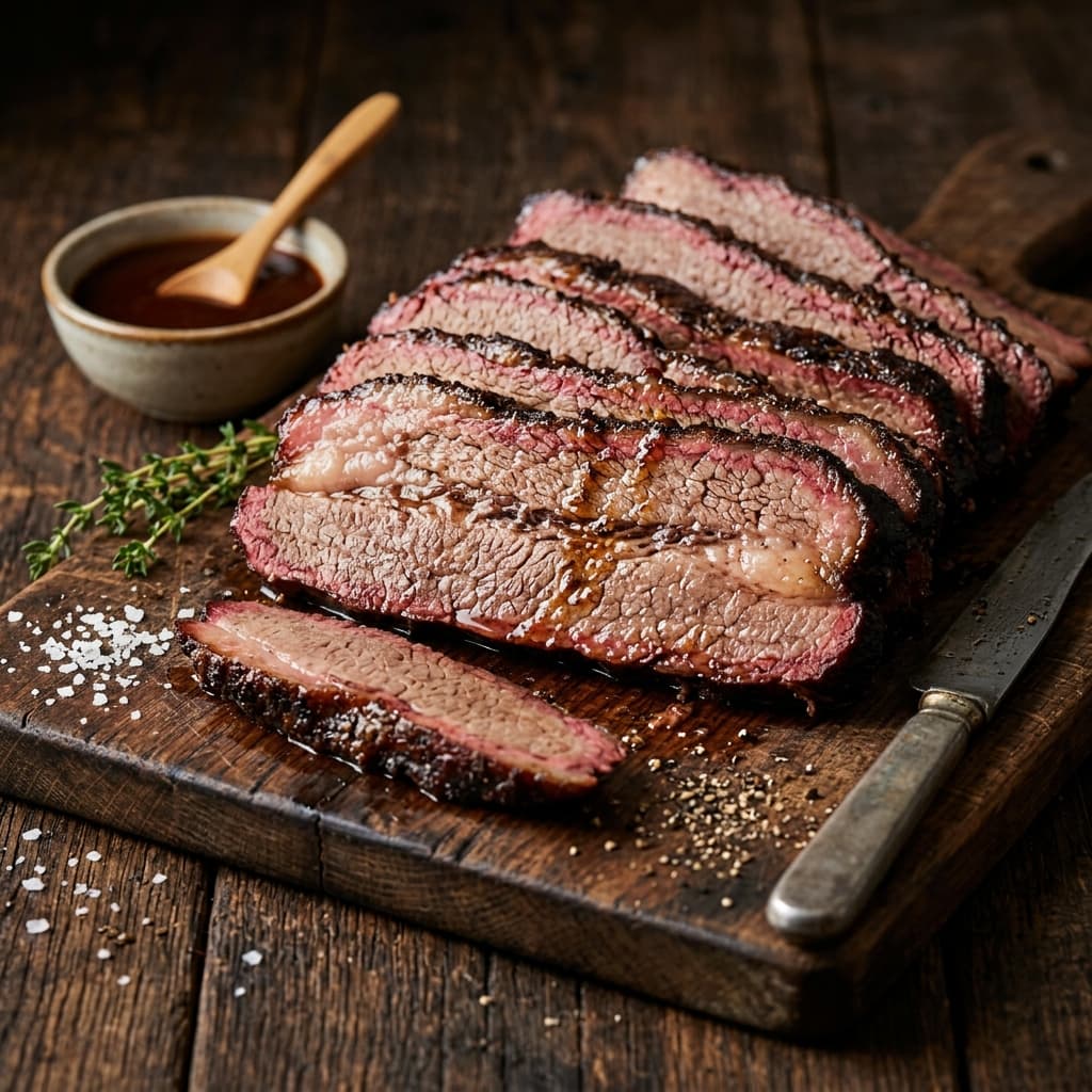 Moist tender slow-smoked BBQ brisket